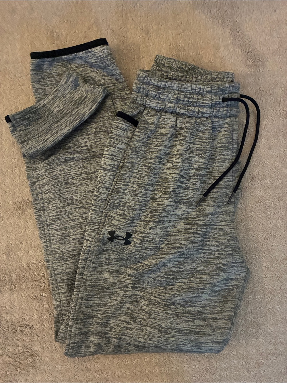 Under Armour Men's Heather Gray Jogger Sweatpants with Black Accents